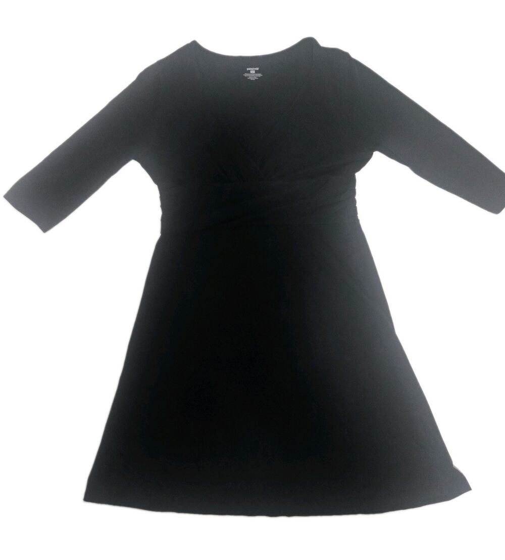 Womens size Large Patagonia Black V-Neck Dress Organic Cotton